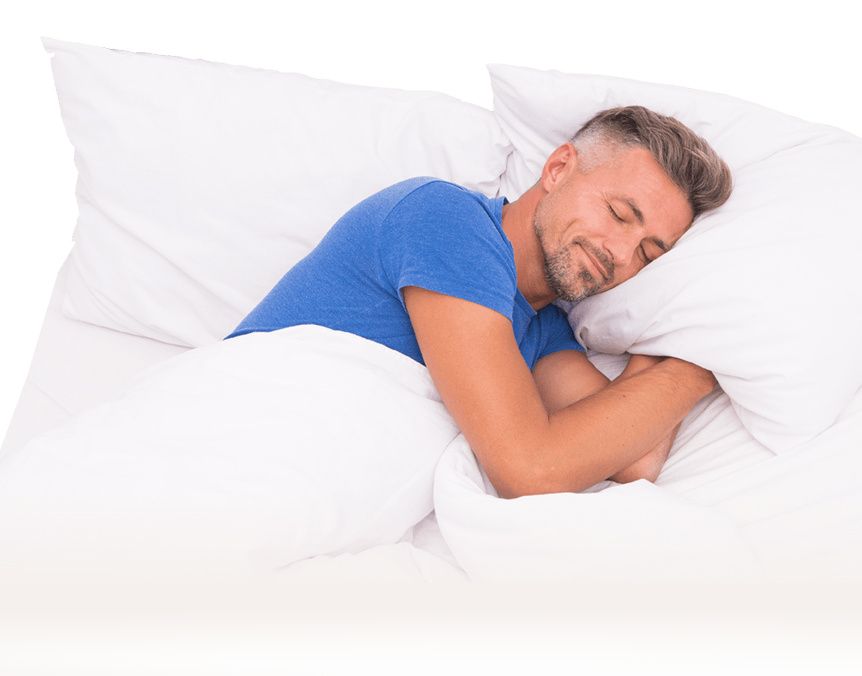 Man sleeping comfortably sleep center temecula
